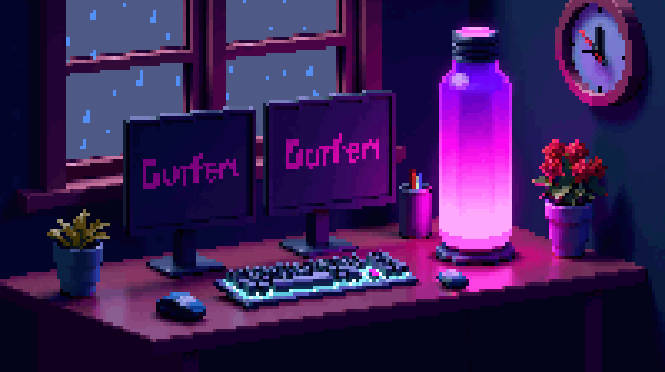 Wzór Cyberpunk Desk na kubek dla gracza komputerowego