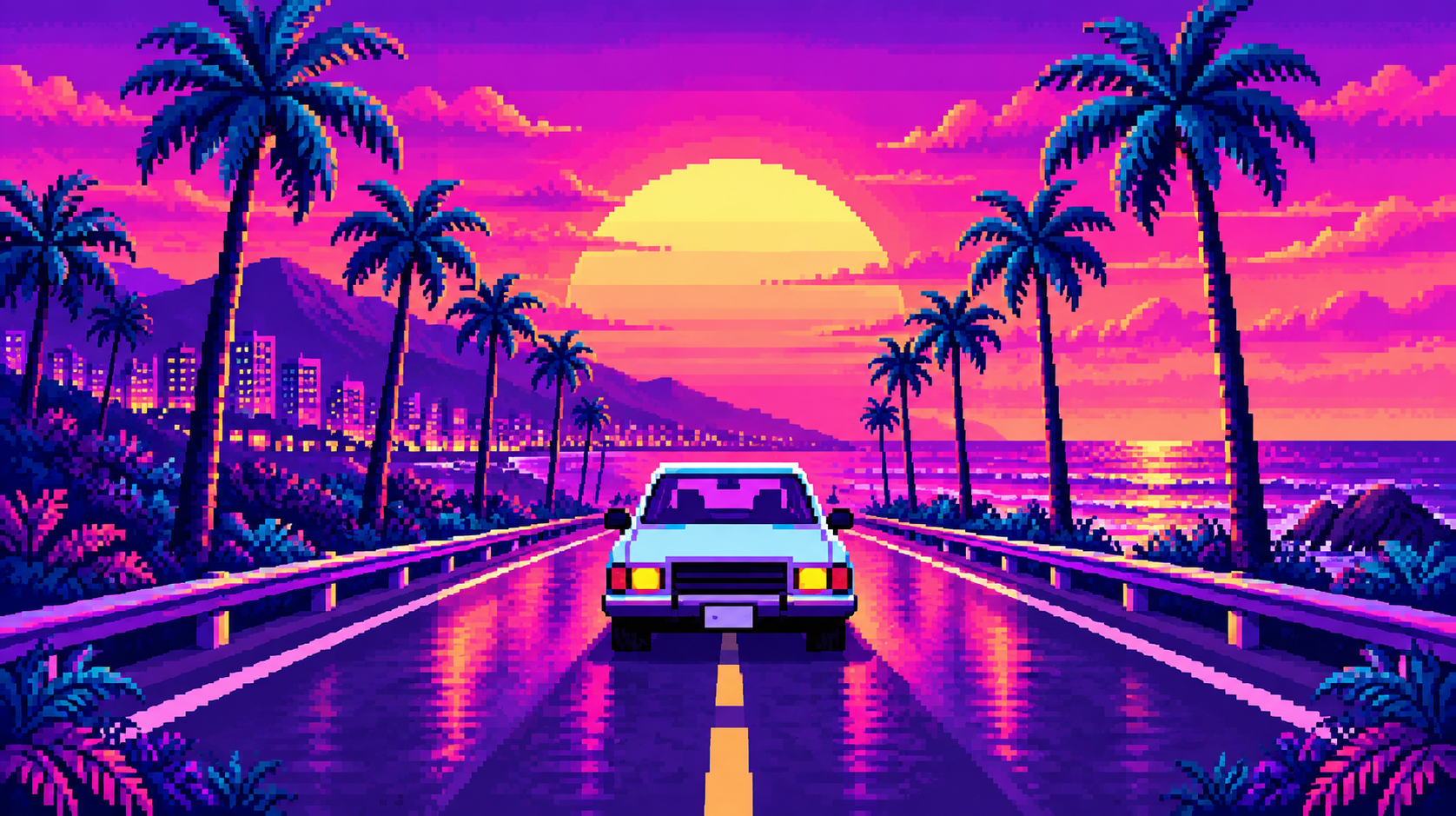 Wzór Maluch Vaporwave na prezent dla gracza konsolowego